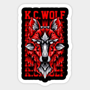 kc wolf mascot Sticker